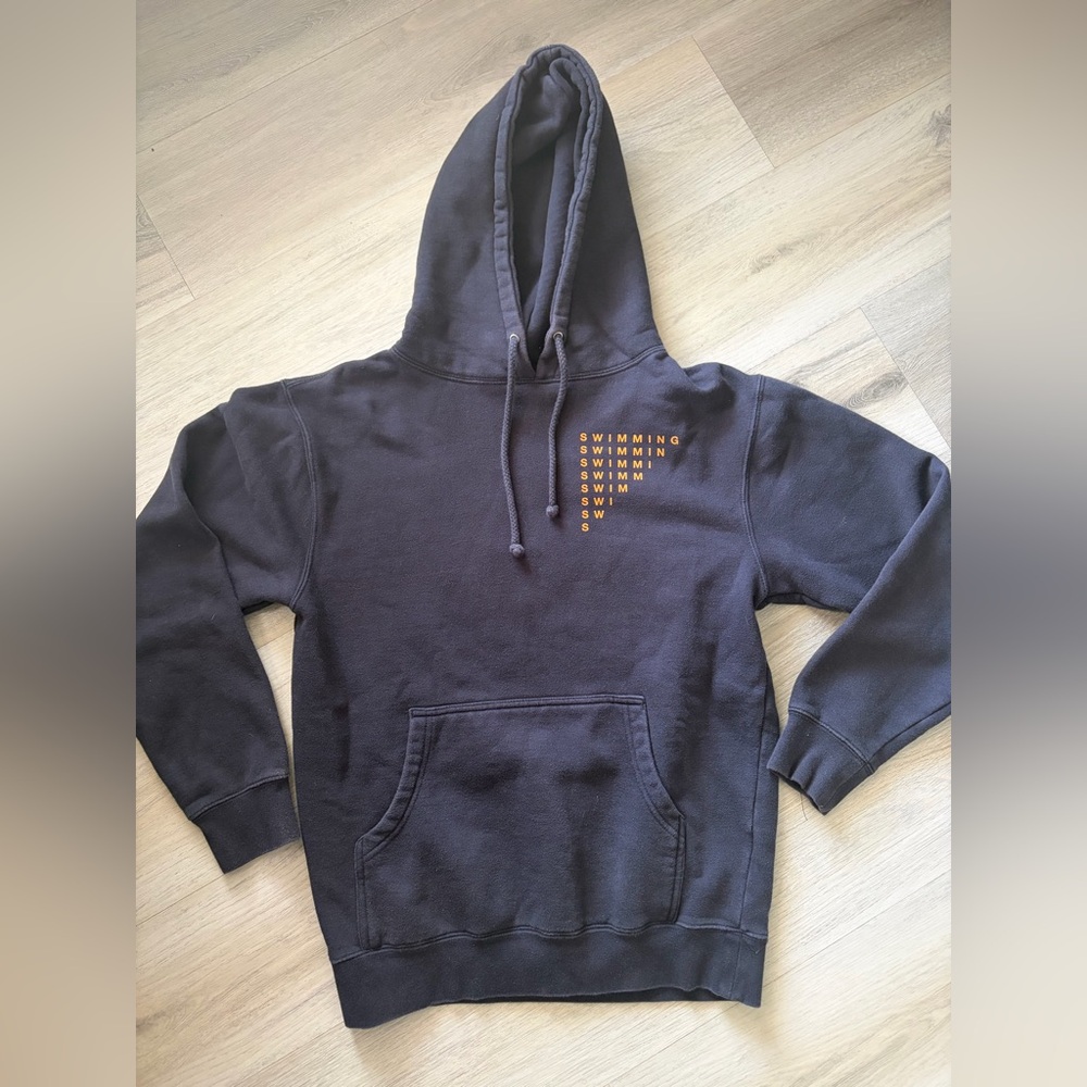 Stylish Black Hoodie with Orange Detail